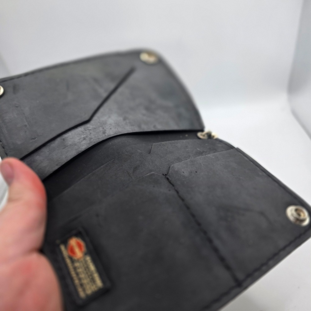 Harley Davidson Littlearth Recycled Rubber Chain Wallet Black Biker Bar Shield - Picture 6 of 10